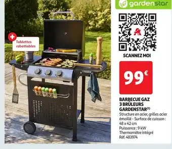 Auchan Barbecue gaz 3 brûleurs offre