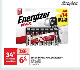 Auchan ENERGIZER Lot de 14 piles max offre