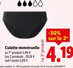 Lidl Lenzing Culotte menstruelle offre