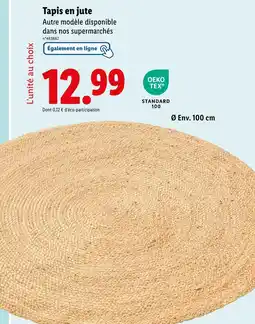 Lidl Tapis en jute offre