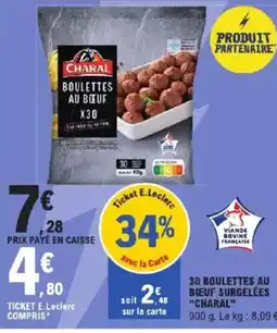 E.Leclerc 30 boulettes au boeuf surgelees offre