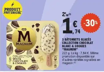 E.Leclerc 3 Batonnets glaces collection chocolat blanc & cookies offre