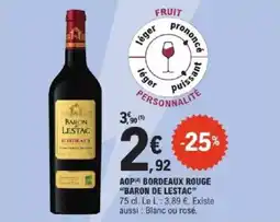 E.Leclerc Aop bordeaux rouge baron de lestac offre