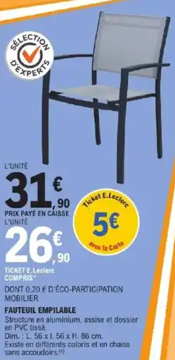 E.Leclerc Fauteuil empilable offre