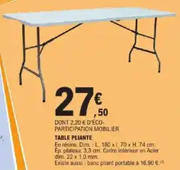 E.Leclerc Table pliante offre