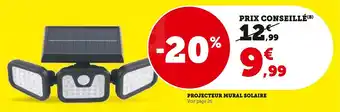 Super U Projecteur mural solaire offre