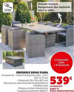 Super U Ensemble repas piana offre