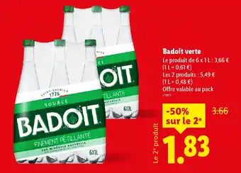 Lidl Badoit verte offre