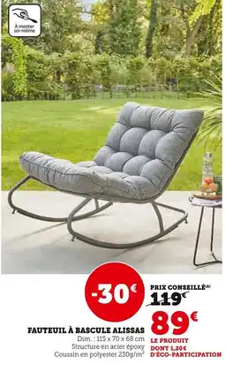 Super U Fauteuil à bascule alissas offre