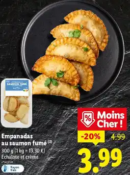 Lidl Empanadas au saumon fumé offre