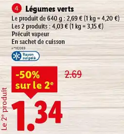 Lidl Légumes verts offre