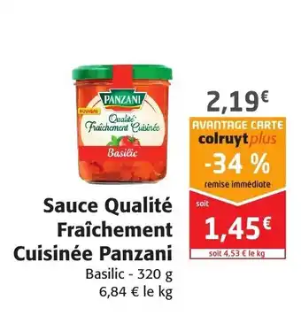 Colruyt Sauce Qualitè Fraichement Cuisinèe Panzani offre