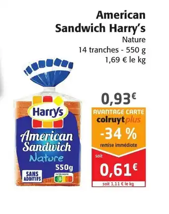 Colruyt American Sadwich Harry's offre