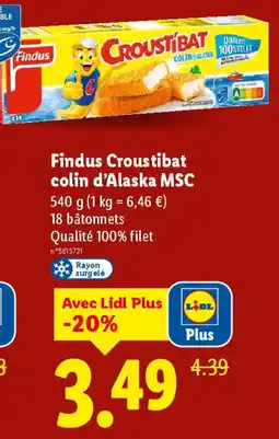 Lidl Findus Croustibat colin d'Alaska MSC offre