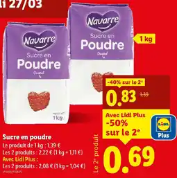 Lidl Sucre en poudre offre