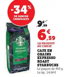 Hyper U STARBUCKS Cafe en grains expresso roast offre