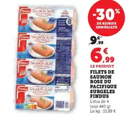 Hyper U FINDUS Filets de saumon rose du pacifique surgeles offre