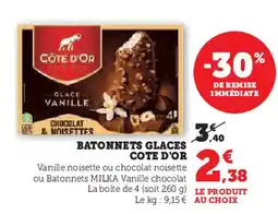 Hyper U COTE D'OR Batonnets glaces offre