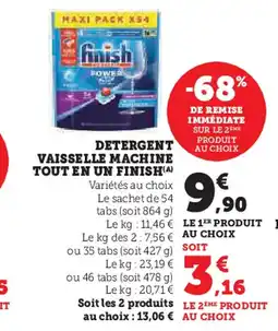 Hyper U FINISH Detergent vaisselle machine tout en un offre