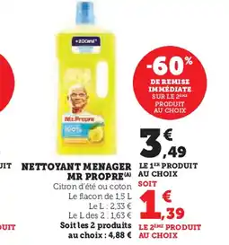 Hyper U MR PROPRE Nettoyant menager offre