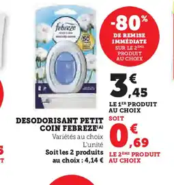 Hyper U FEBREZE Desodorisant petit coin offre