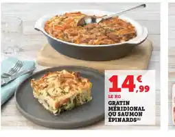 Hyper U Gratin méridional ou saumon épinards offre