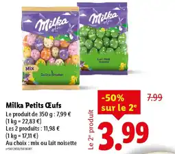 Lidl Milka petits œufs offre