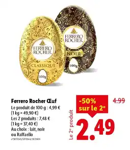 Lidl Ferrero rocher œuf offre