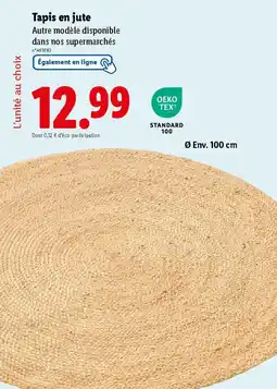 Lidl Tapis en jute offre