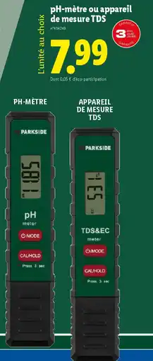 Lidl Ph-mètre ou appareil de mesure tds offre