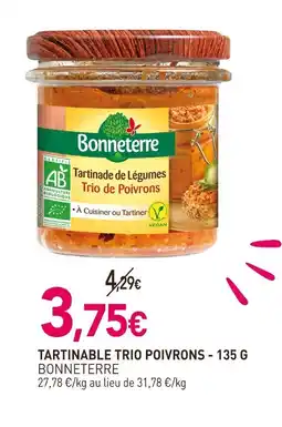 naturéO BONNETERRE Tartinable trio poivrons offre