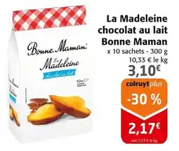 Colruyt Bonne Maman La Madeleine chocolat au lait offre