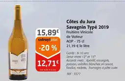 Colruyt Côtes du jura savagnin typé 2019 offre