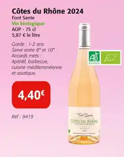 Colruyt FONT SANTE Côtes du Rhône 2024 offre