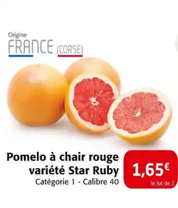 Colruyt Pomelo à chair rouge variété star ruby offre