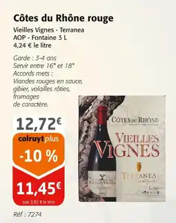 Colruyt Côtes du Rhône rouge offre