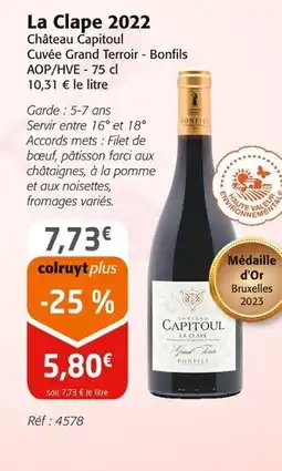 Colruyt Château Capitoul La Clape 2022 offre