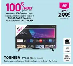 Pulsat TOSHIBA Tv led 4k 43uv2363dg offre