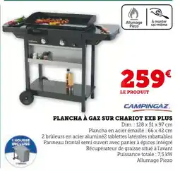 Hyper U CAMPINGAZ Plancha à gaz sur chariot exb plus offre