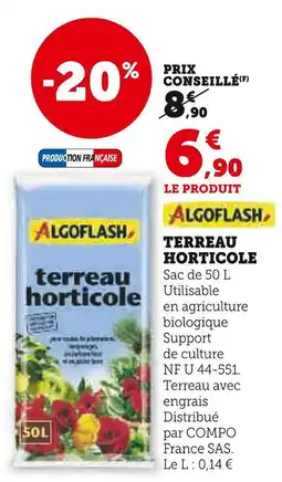 Hyper U ALGOFLASH Terreau horticole offre