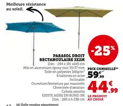 Hyper U Parasol droit rectangulaire 3x2m offre