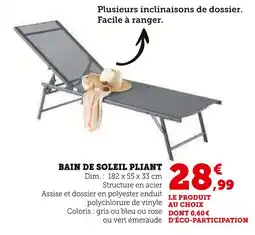 Hyper U Bain de soleil pliant offre