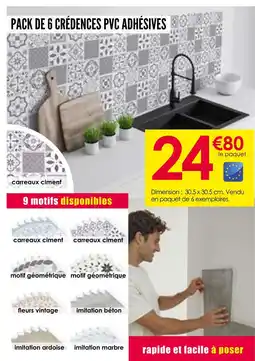 Décor Discount Pack de 6 crédences pvc adhésives offre