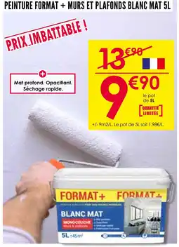 Décor Discount Peinture murs et plafonds blanc mat 5L offre