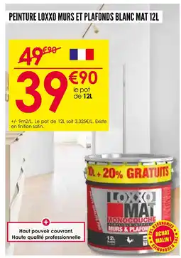 Décor Discount LOXXO Peinture murs et plafonds blanc mat 12l offre