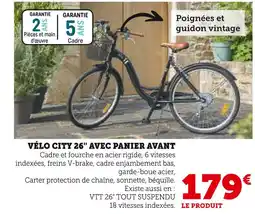 Hyper U Vélo City 26 avec panier avant offre