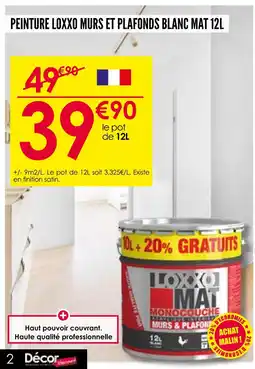 Décor Discount LOXXO Peinture murs et plafonds blanc mat 12L offre