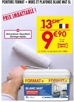 Décor Discount Peinture murs et plafonds blanc mat 5L offre