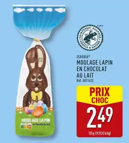 ALDI ISAURA Moulage lapin en chocolat au lait offre