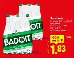 Lidl Badoit Badoit verte offre